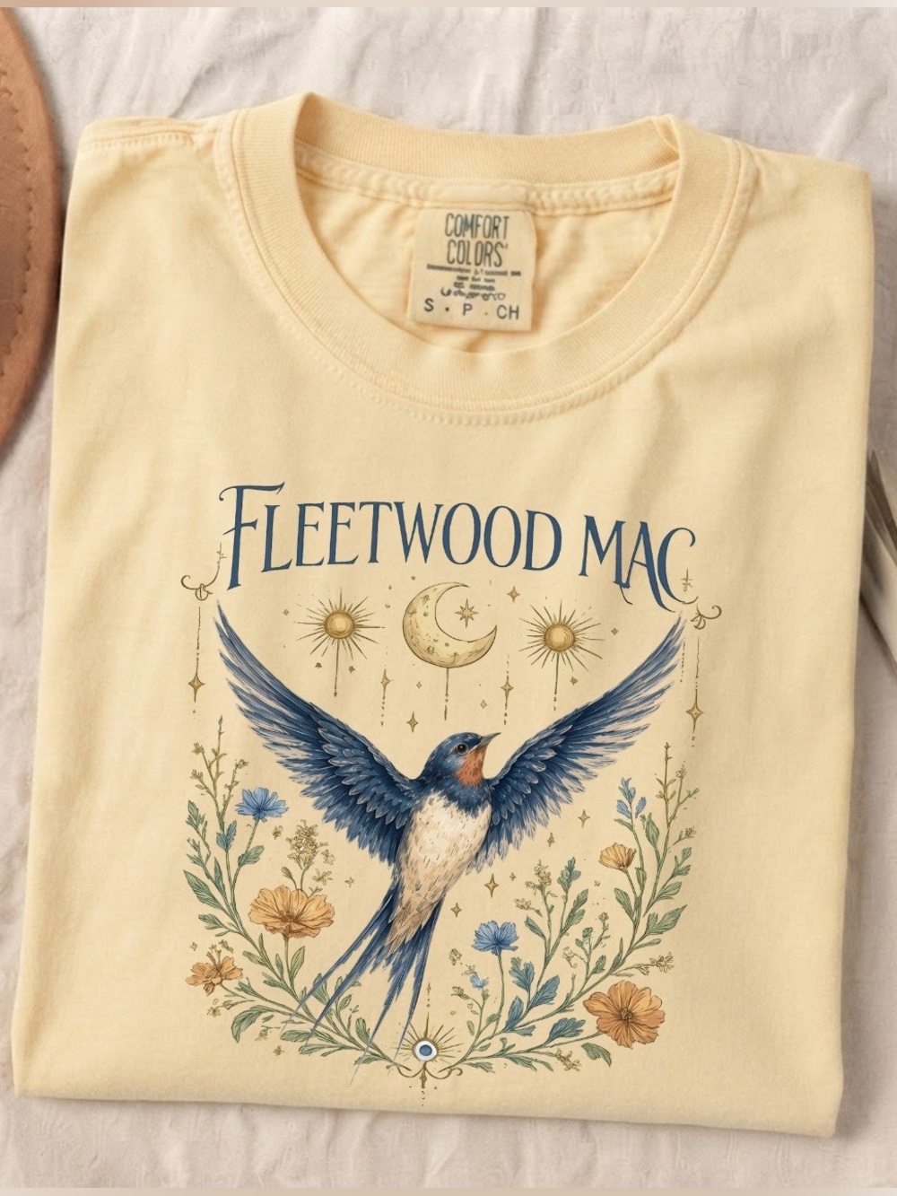 Fleetwood Mac Bird Celestial Art Yellow Comfort Color T-Shirt